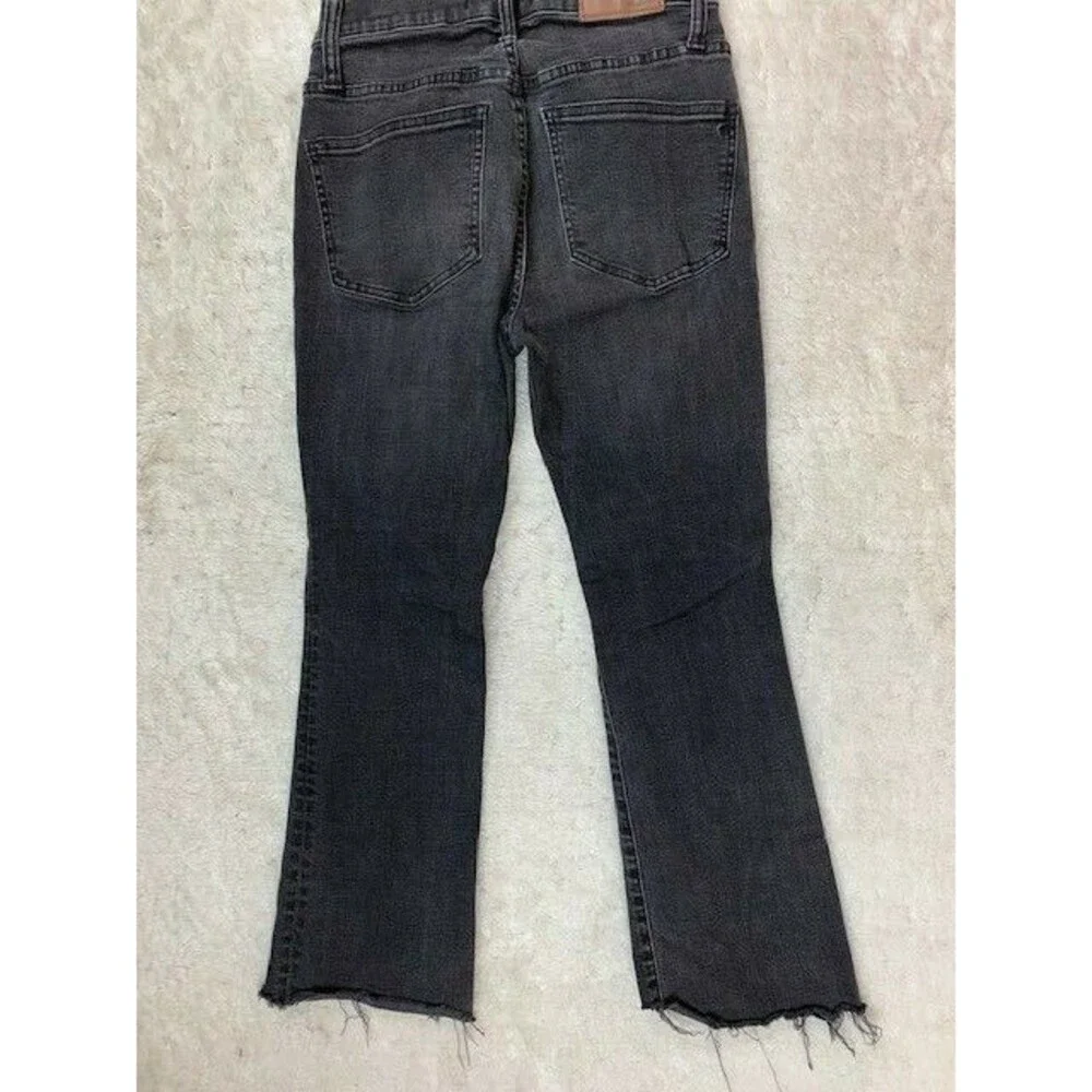 Madewell Size 24s Women Jeans Faded Black Wash Cali Demi Boot Raw Hem Button Fly